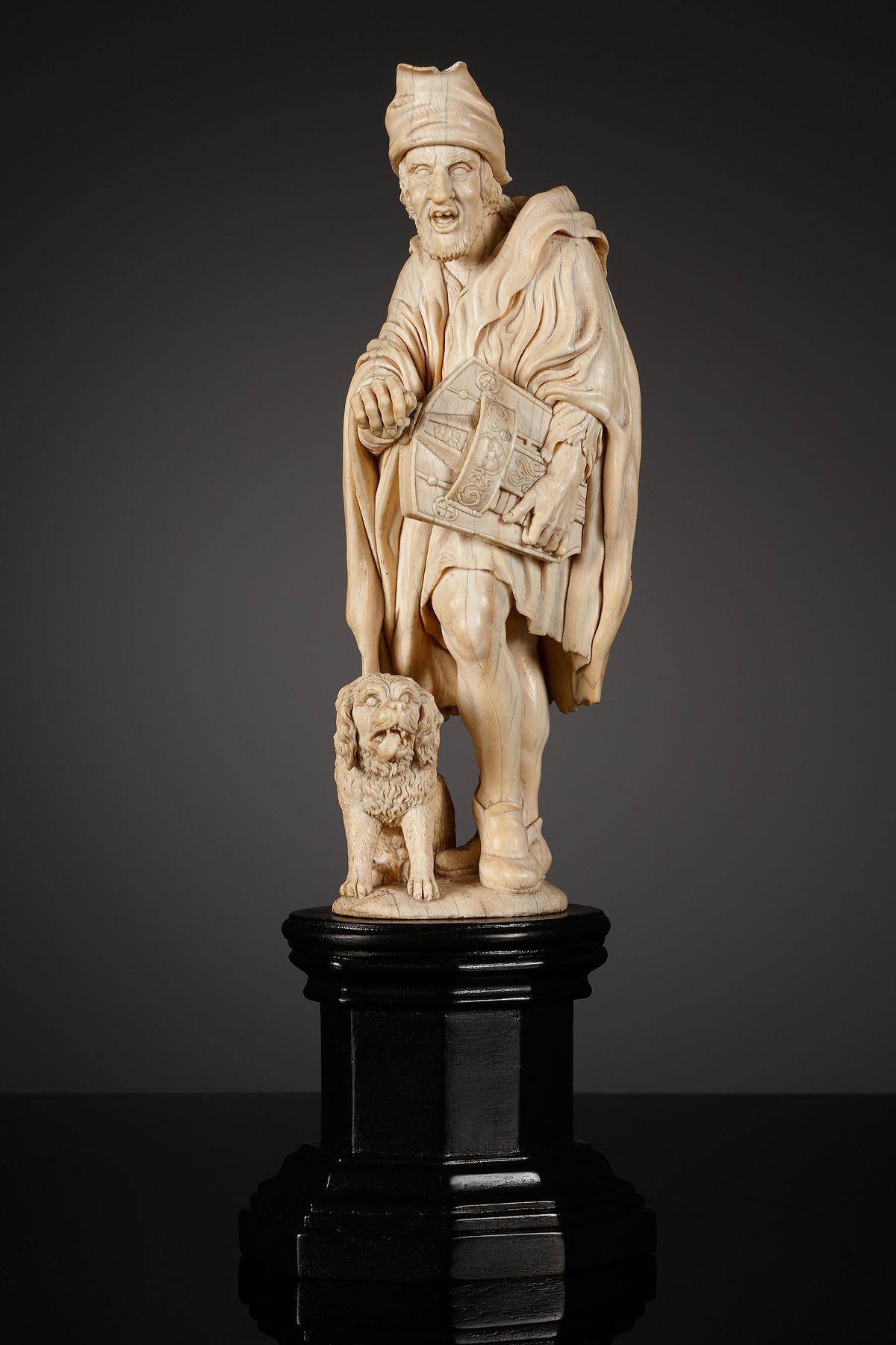 French Ivory Statuette of a Hurdy Gurdy Man - image 1