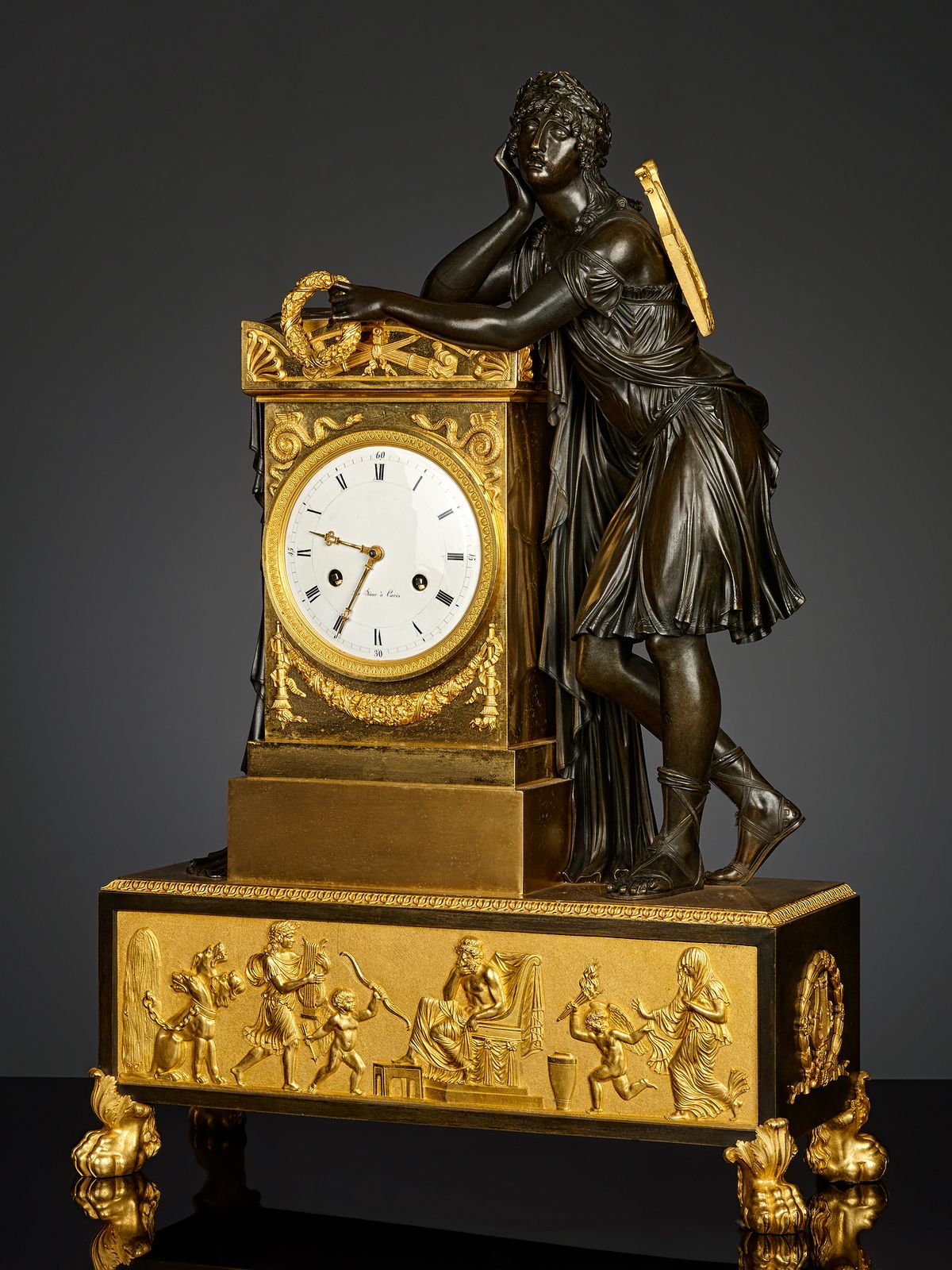 Franse Empire pendule, voorstellende Orpheus - afbeelding 1