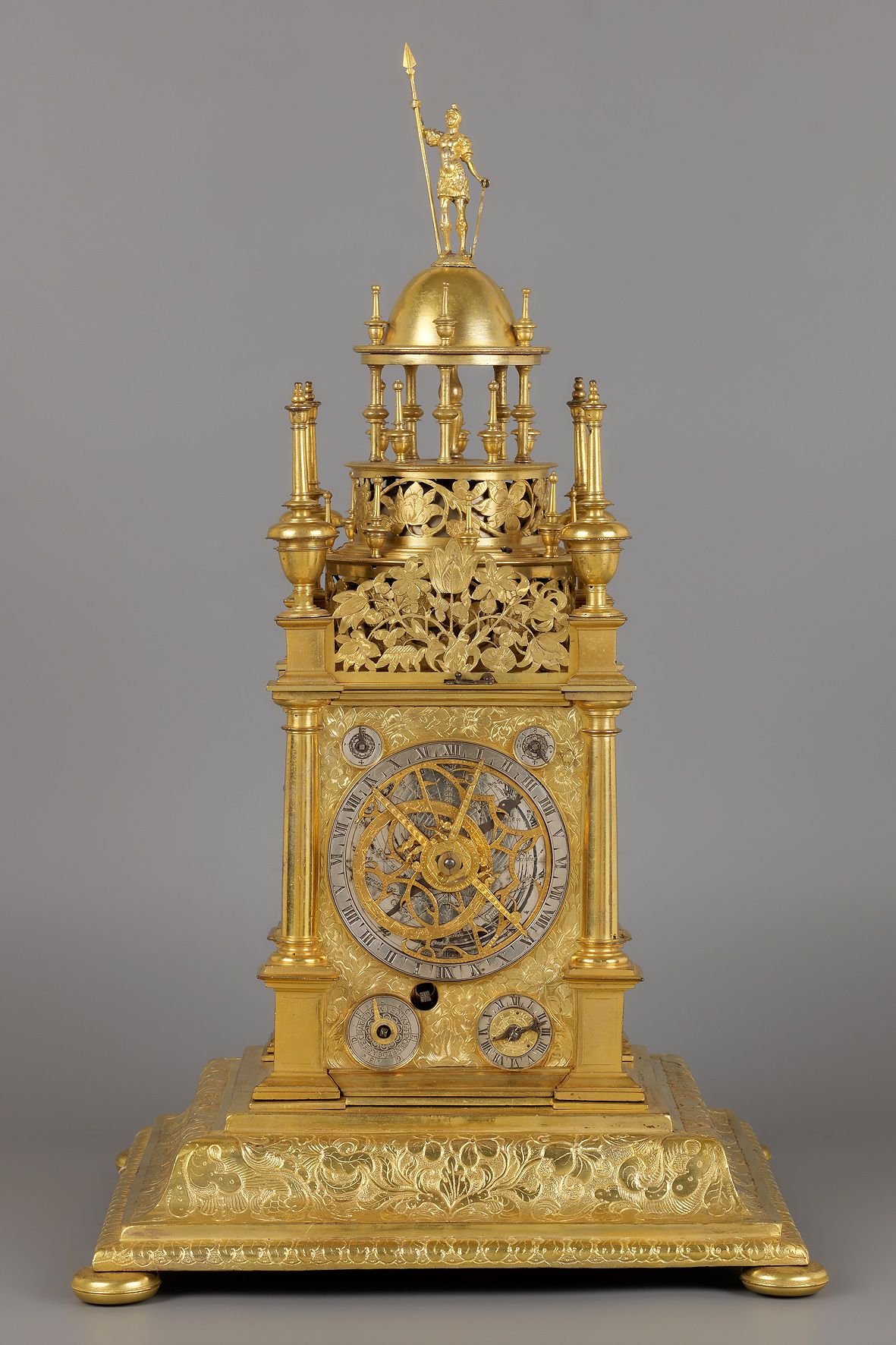 German Renaissance Vertical Astronomical Table Clock - image 1