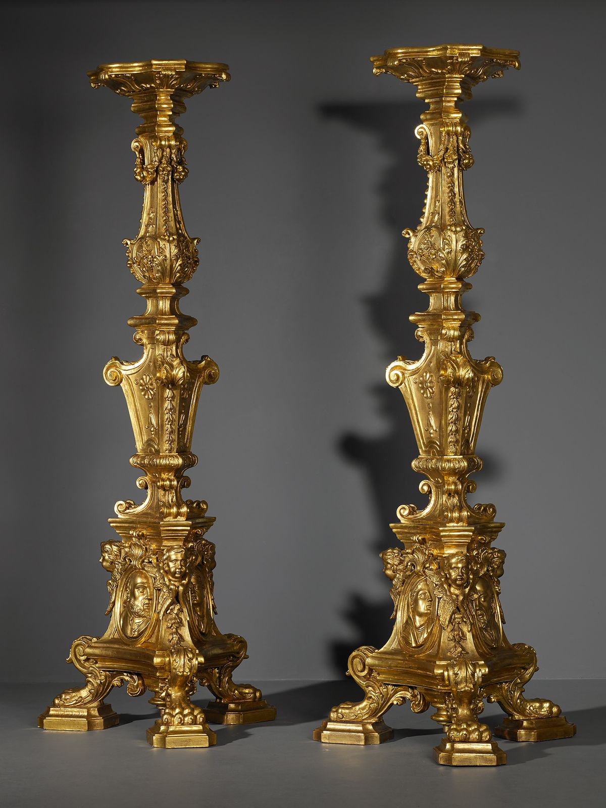 Pair of Large Italian Louis XIV Torcheres - image 1
