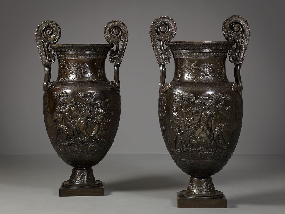 Paar Grote Bronzen Sierurnen, Jean-Désiré Ringel d'Illzach - afbeelding 1