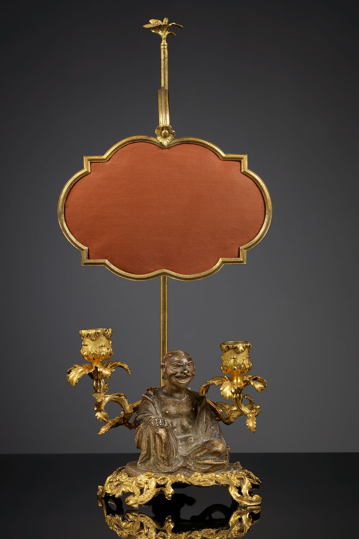 Gilt Bronze Louis XV Candelabre with Magus