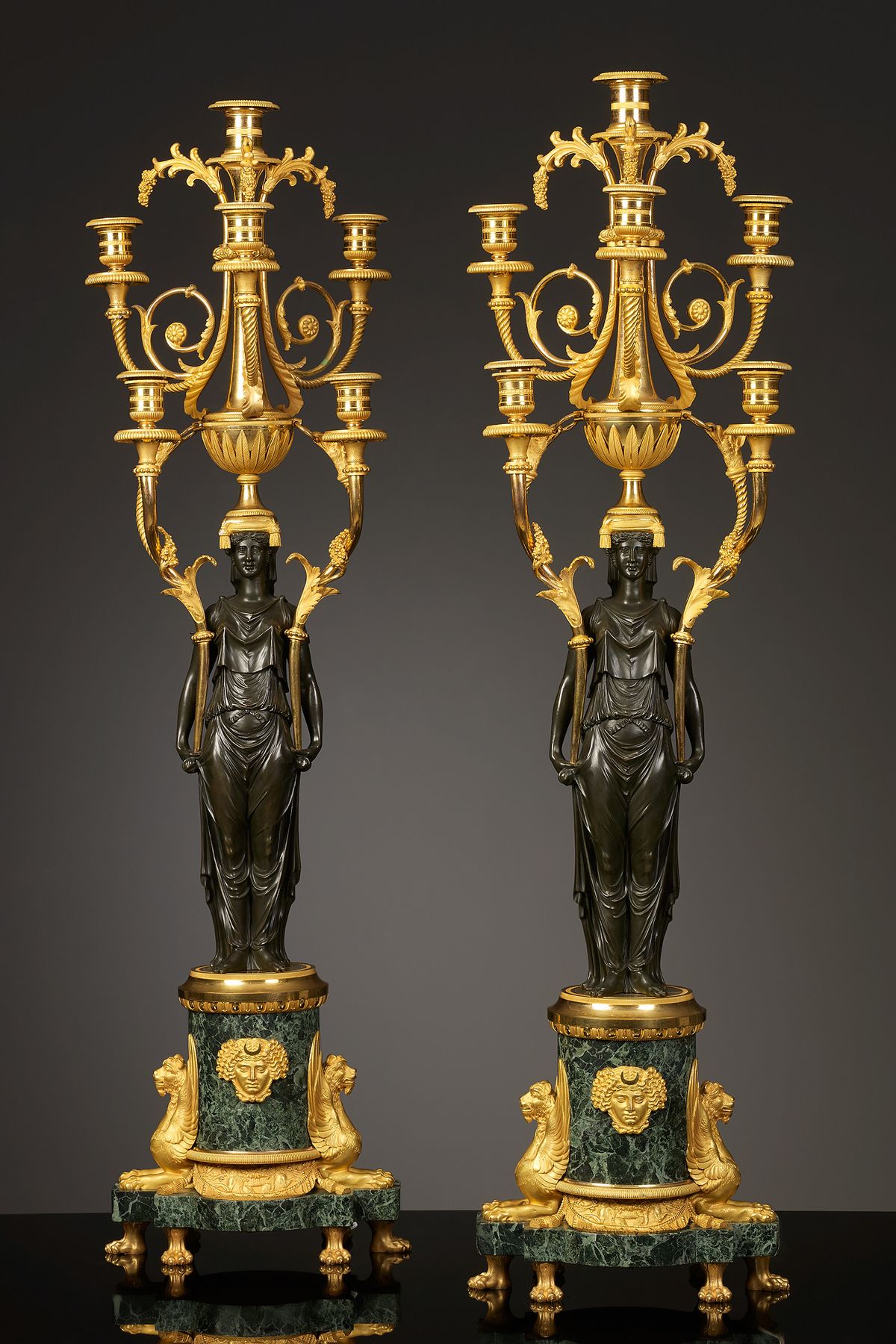 Pair of Large French Empire Candelabra - image 1