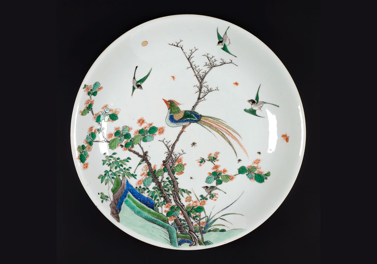 Chinees porseleinen Kangxi famille verte schotel