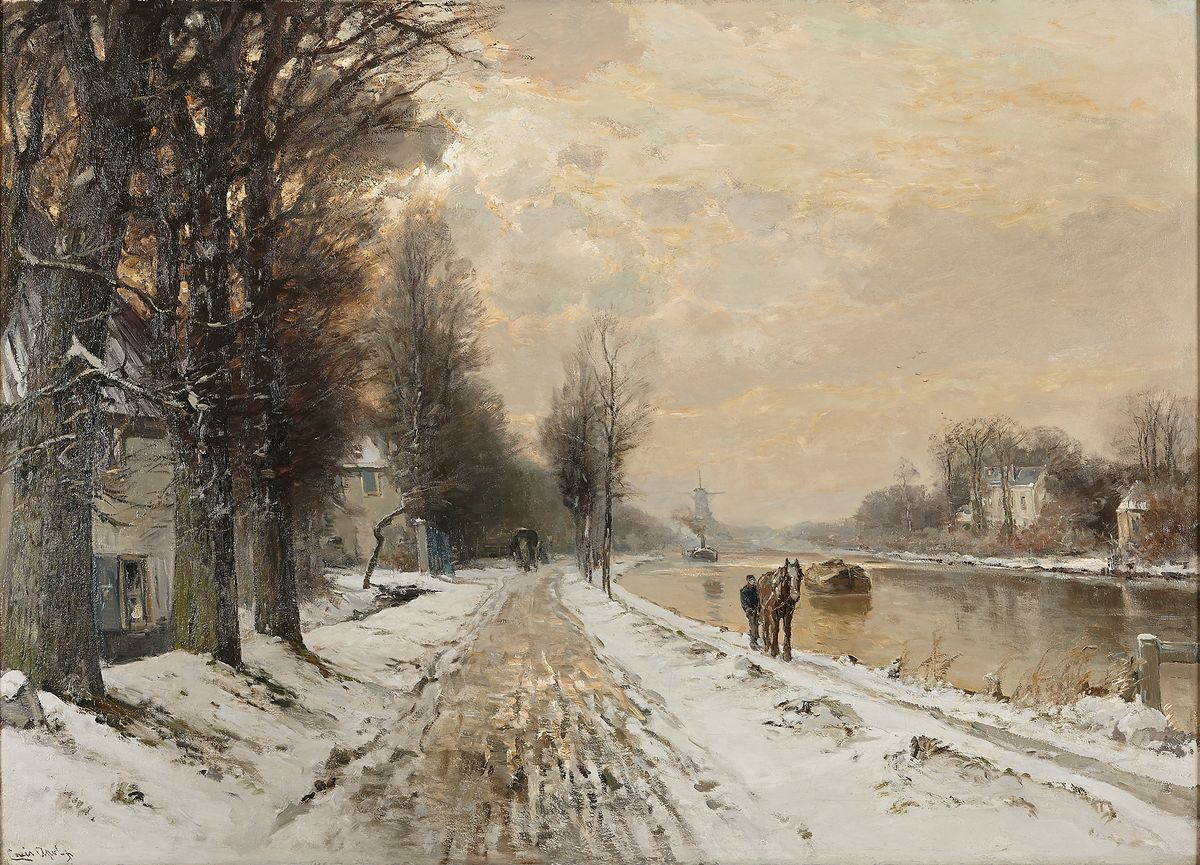 Louis Apol (1850-1936) Winter on the river Vecht - image 1