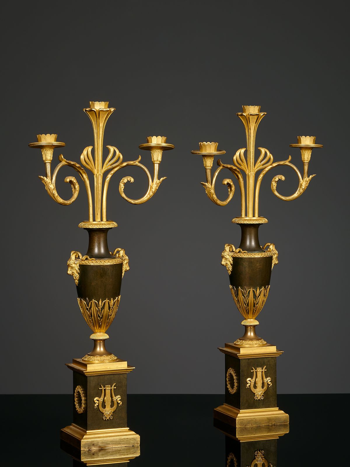 Pair of French Empire candelabra