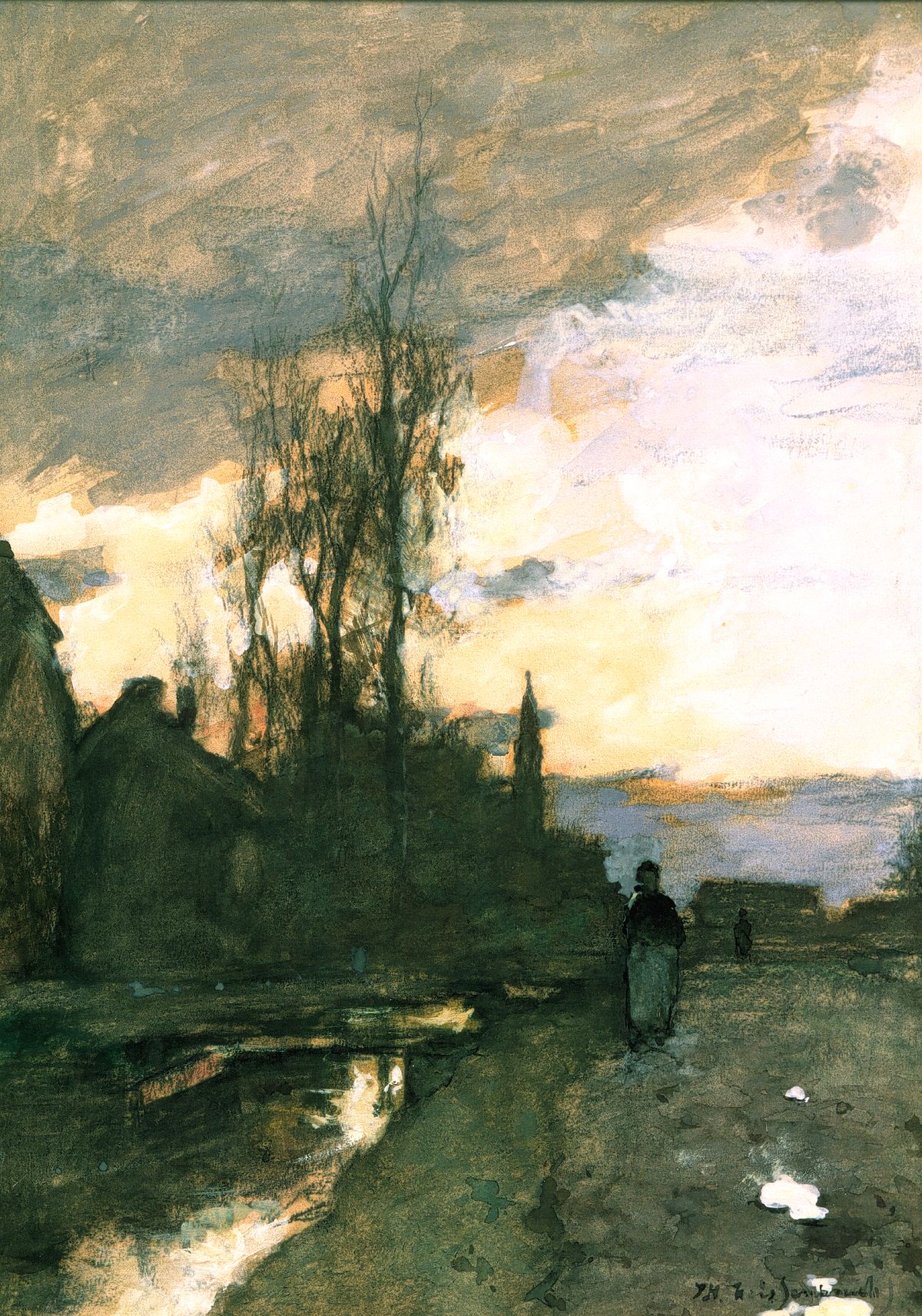 Homewards at sunset near Noorden