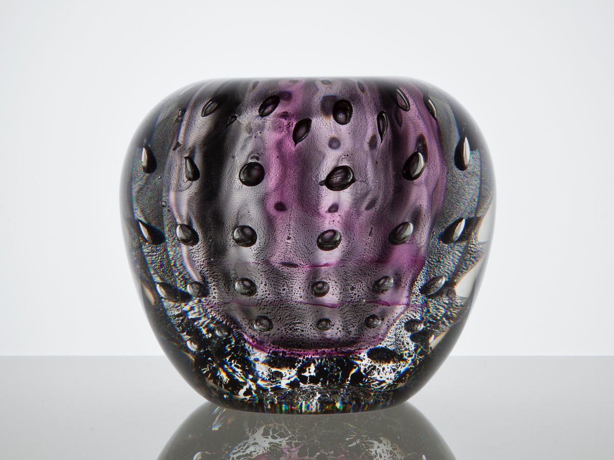 A.D. Copier, Unique thick glass bowl with antimony crackle, Glass factory Leerdam, 1949 - image 1