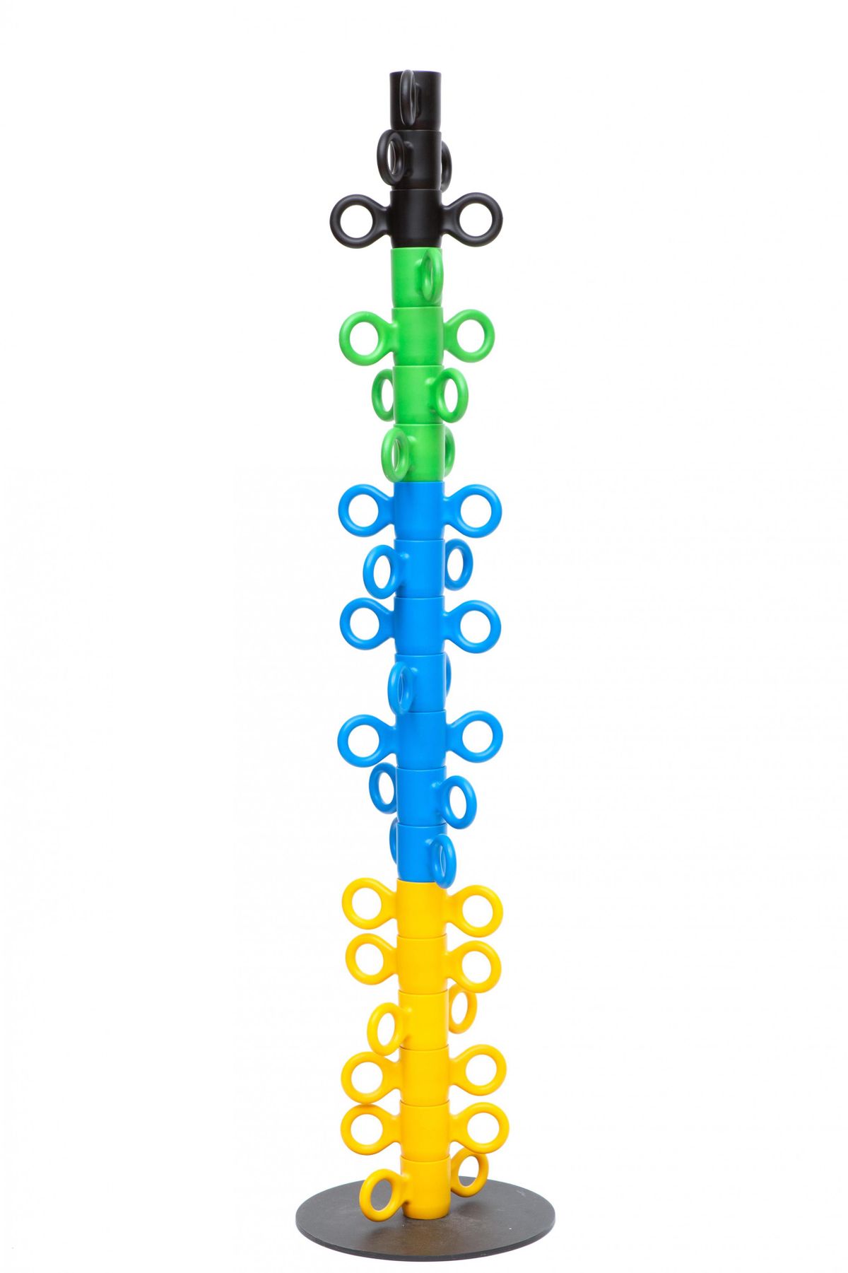 Richard Hutten (1967) A 'Dombo' coatrack, ca. 2007, Netherlands  Consisting of twenty individual 'Domoor' mugs, mounted on a circular plinth, one of a limited edition of five.  H 174 cm, D 26 cm