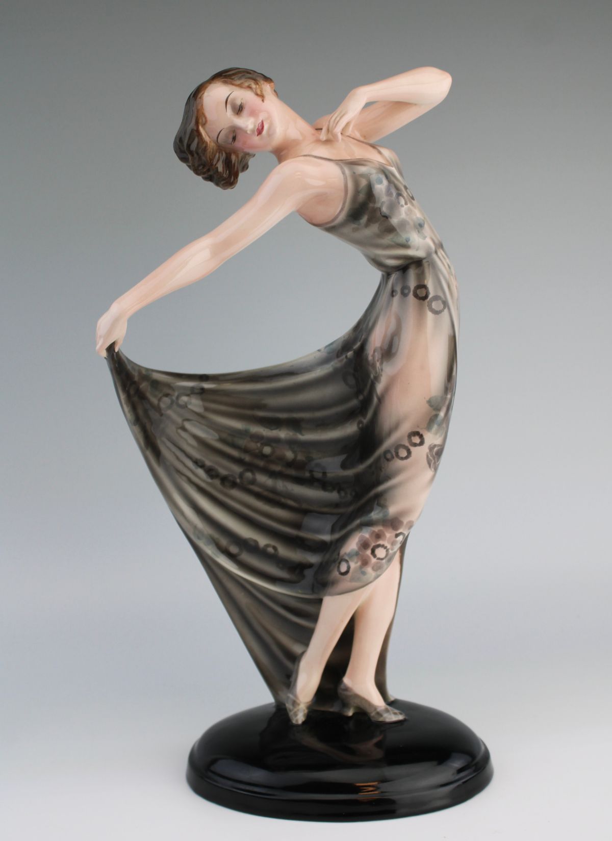 A Goldscheider art deco pottery figure of a lady