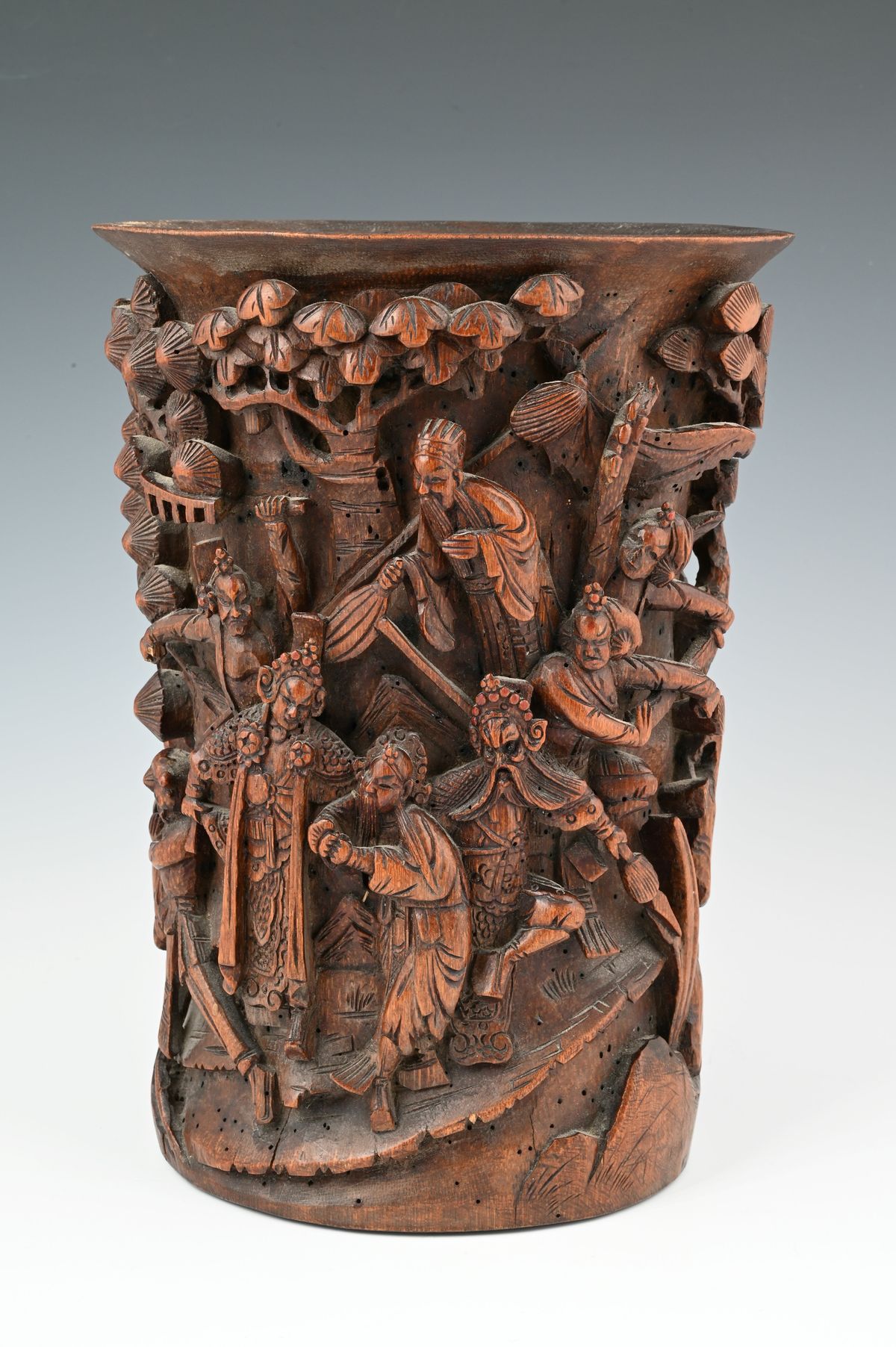 A Chinese bamboo brush pot - image 1