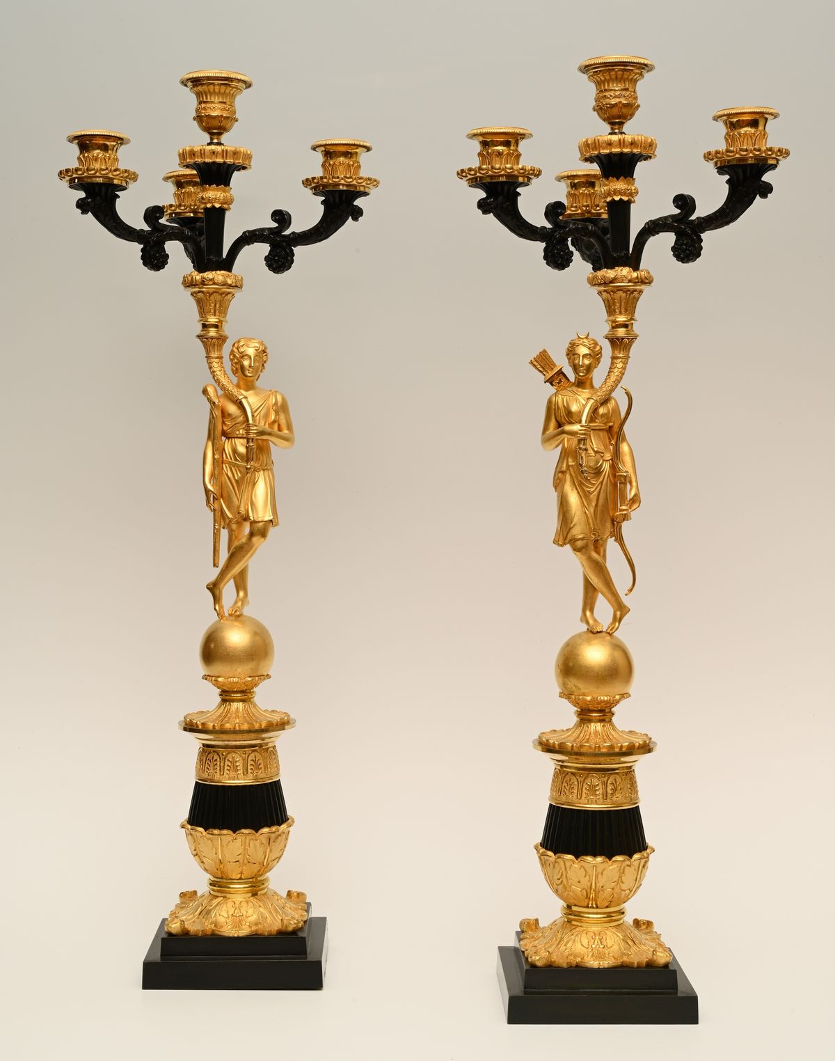 A pair of large ormolu Empire candelabras - image 1