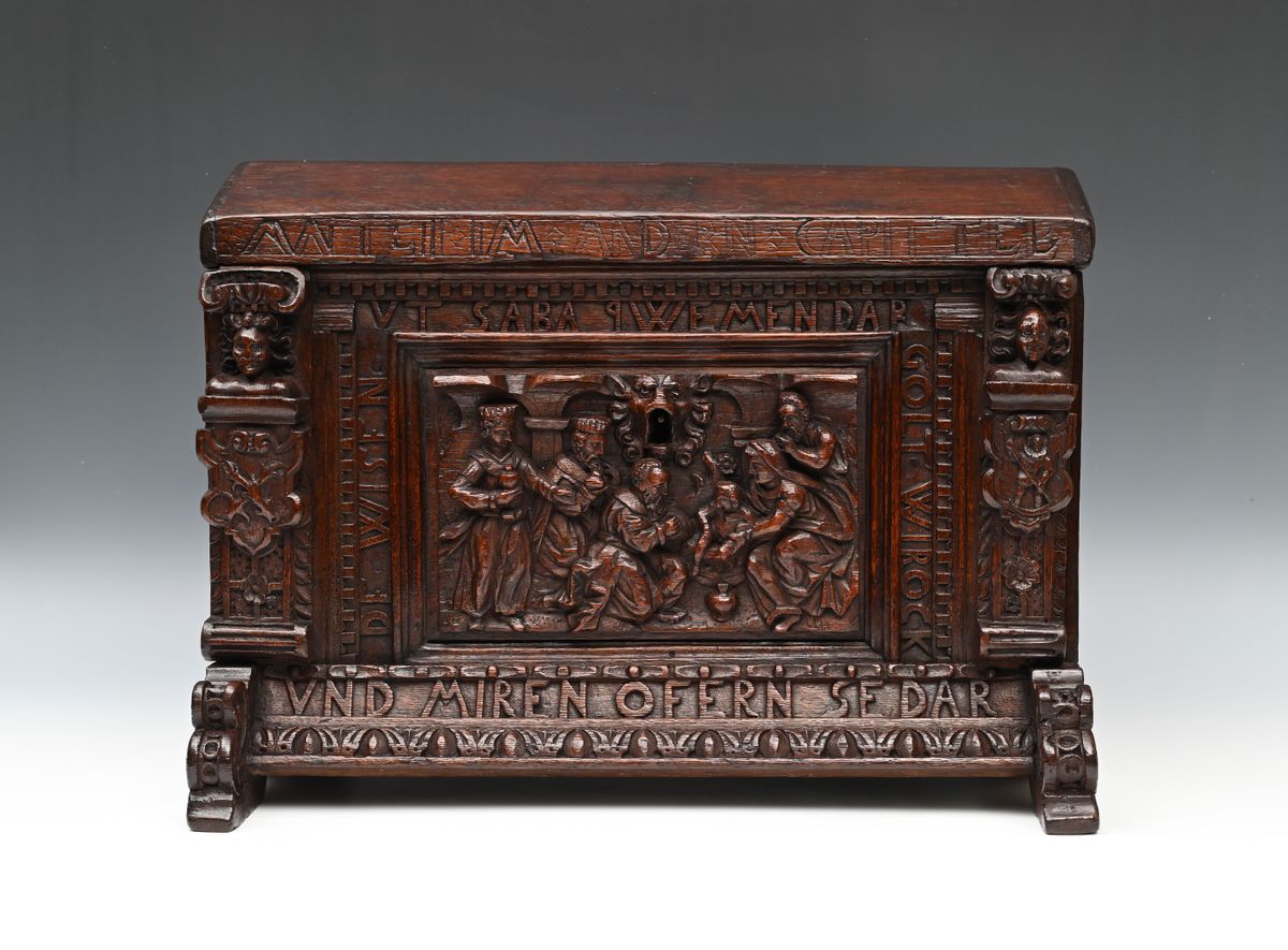 A 17th century oak bridal chest - image 1