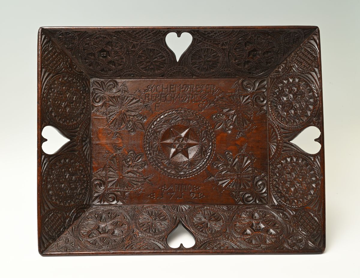 A Dutch oak diaper basket - image 1