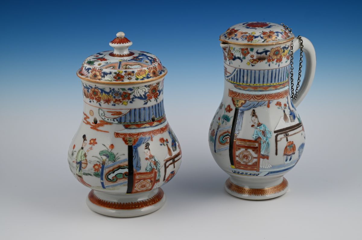 Chinese Famille Rose potpourri set - afbeelding 1