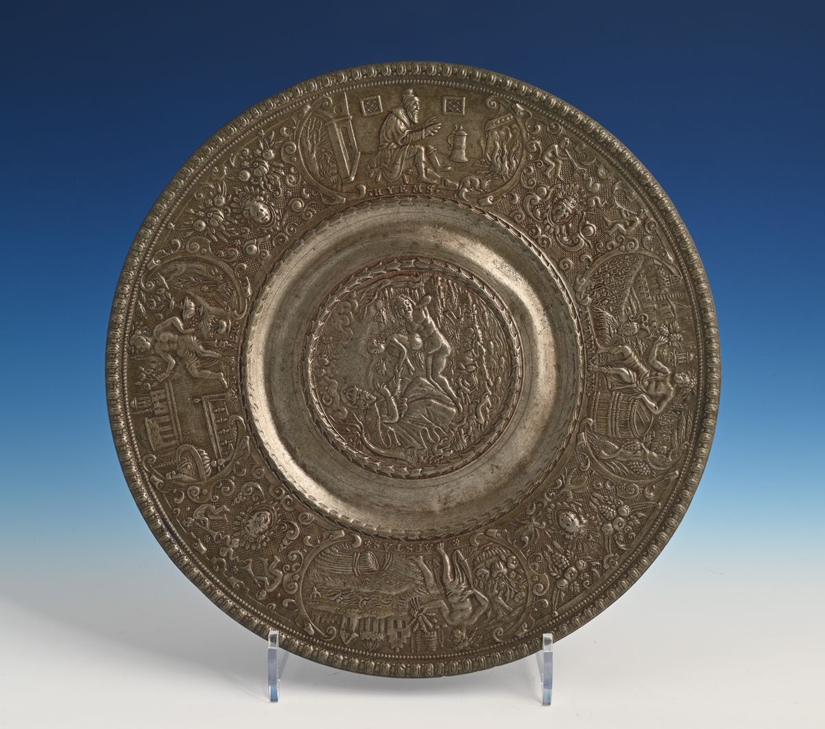 A pewter relief plate - image 1