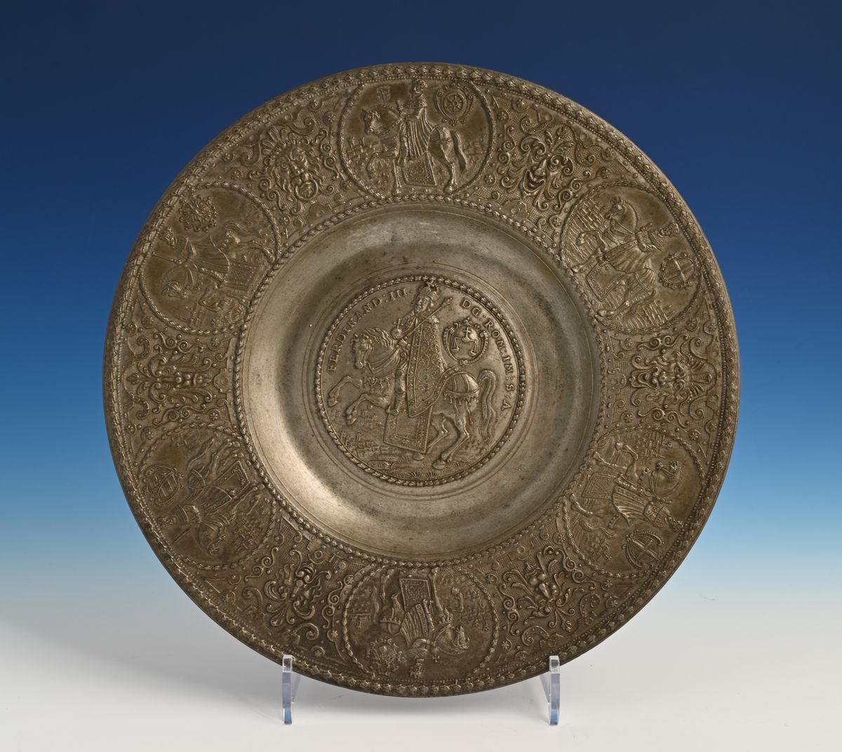 A pewter relief plate - image 1