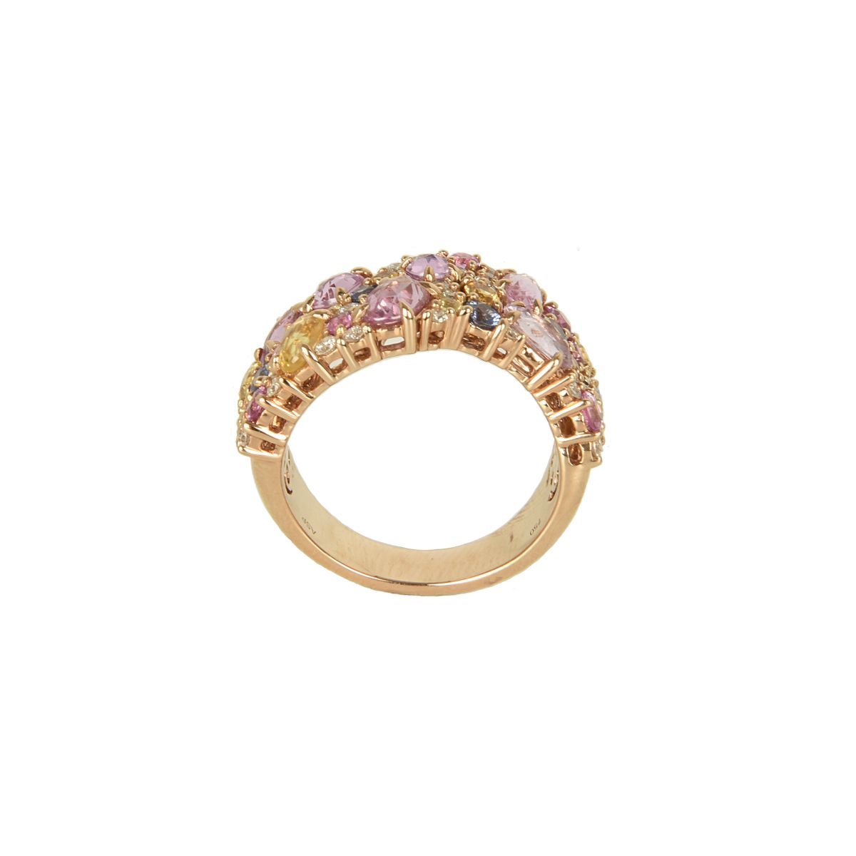 Artur Scholl 18 Karaat Rosé Gouden Ring Multi-Color