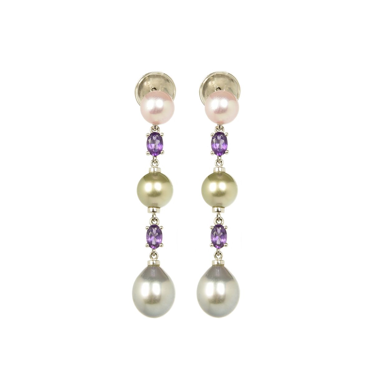 Buchwald 18K Witgouden Pareloorbellen