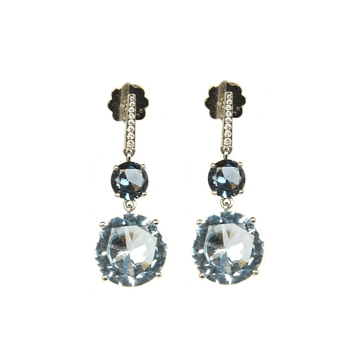 Artur Scholl 18K Witgoud Topaas Oorbellen met Diamant