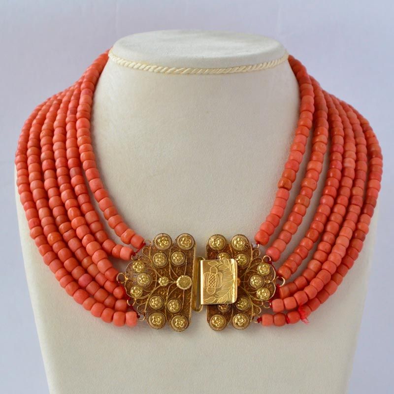 Antique coral necklace - image 1