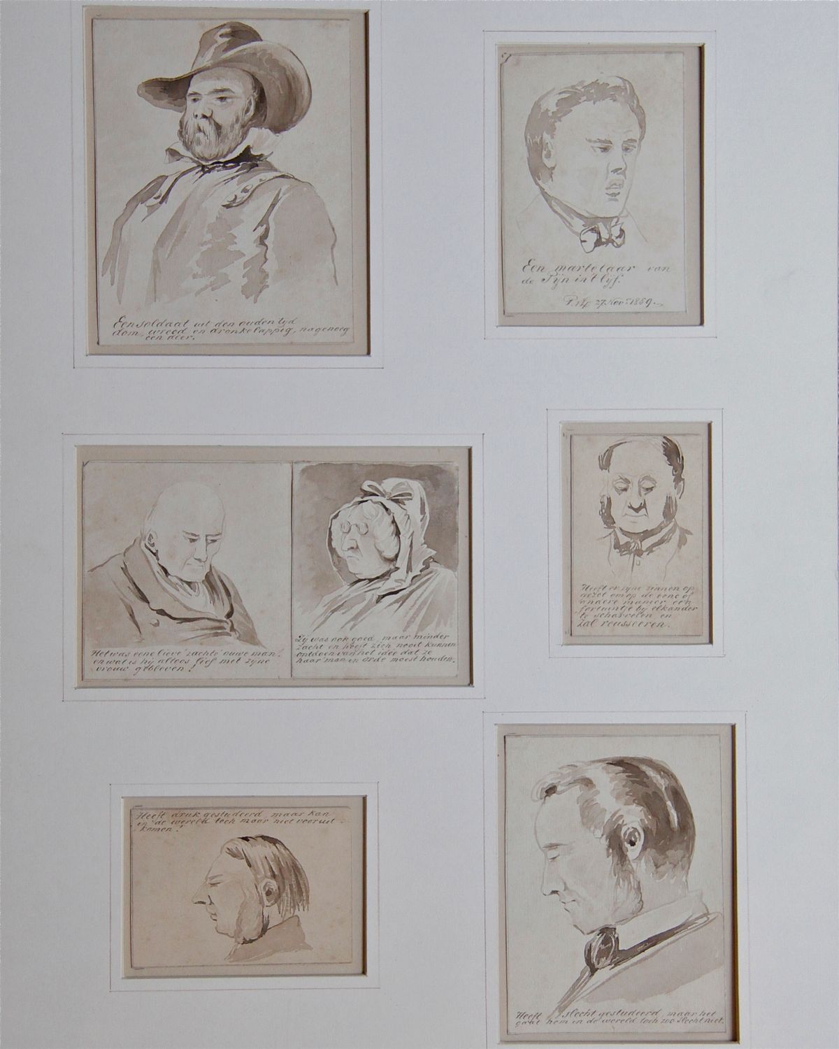 Pieter van Loon: seven small drawings 'Character Studies' - image 1
