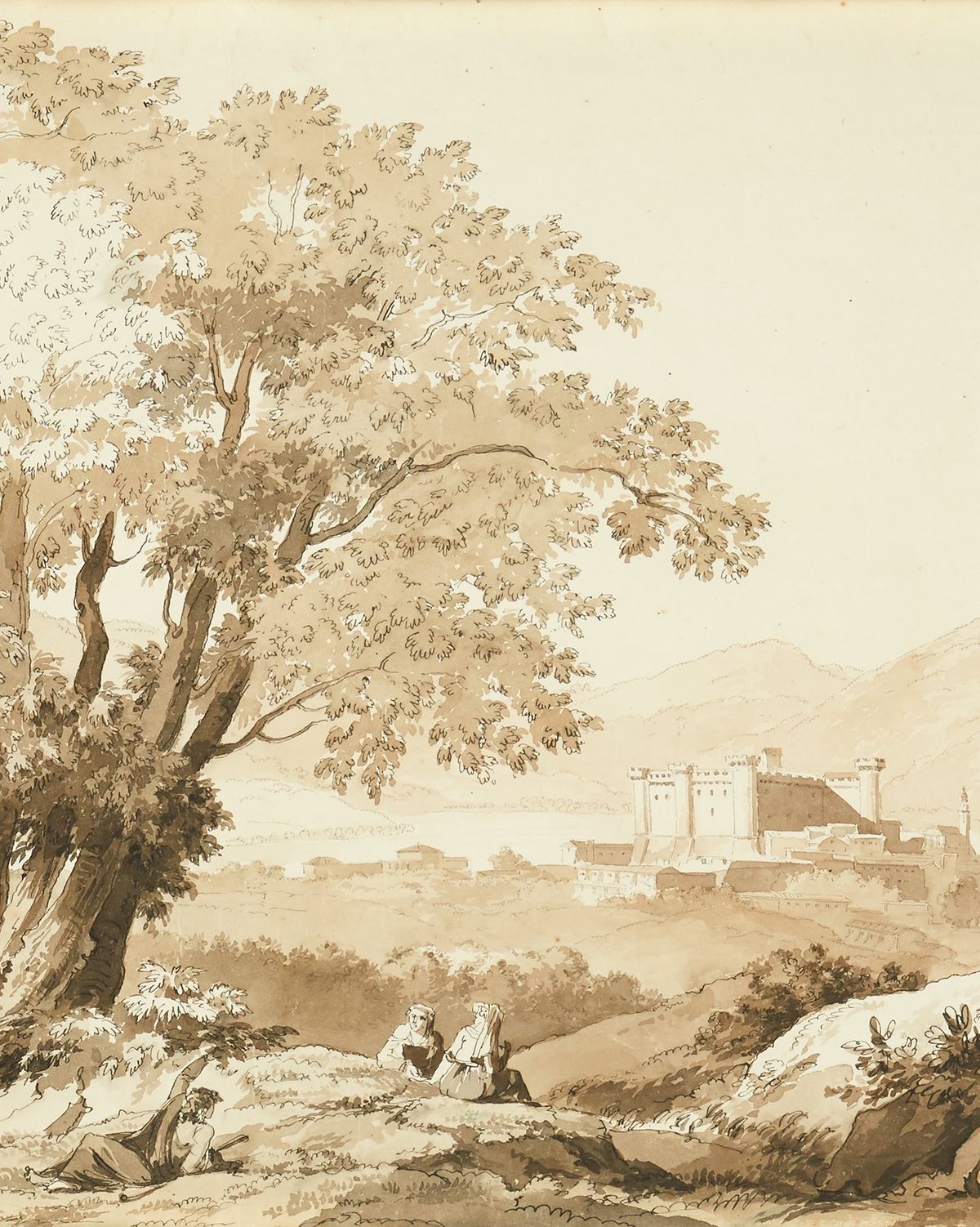 Desprez (attr.): Lago di Bracciano and the Castello Orsini - image 1