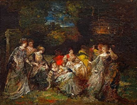 Elegant ladies in the park