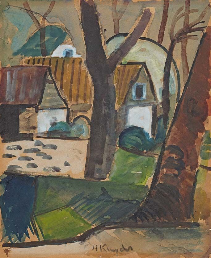 A house surrounded by threes