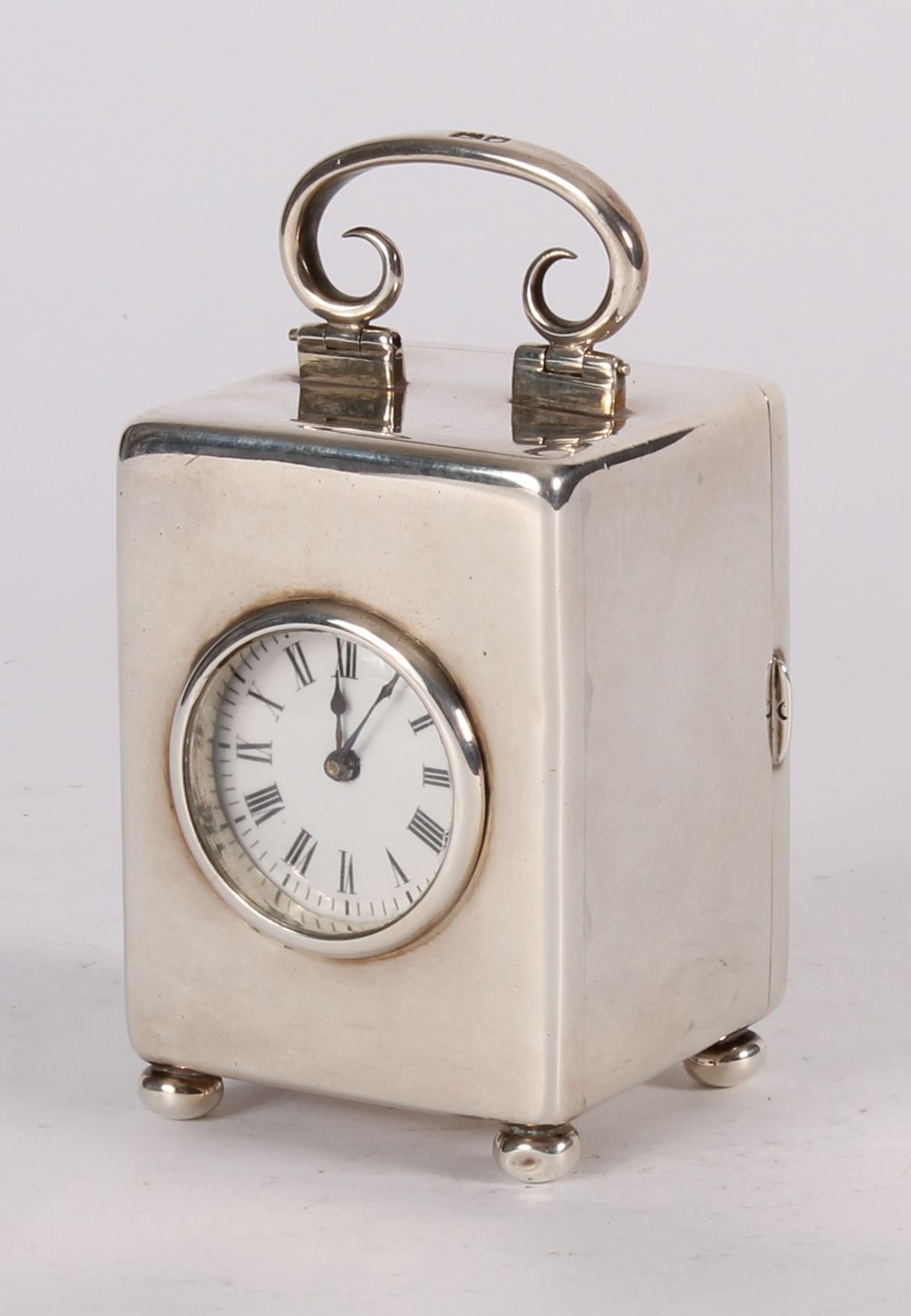A lovely English miniature silver carriage timepiece hallmarked London 1901 - image 1