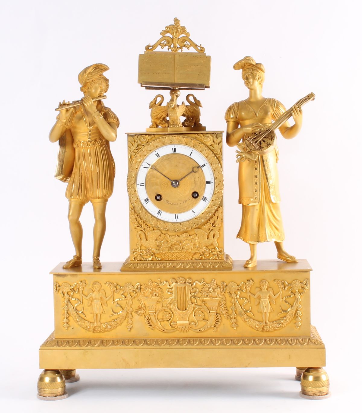 A good French Charles X ormolu sculptural mantel clock, circa 1825. - image 1