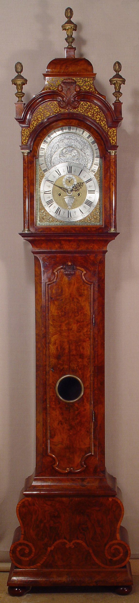 A rare Dutch burr walnut longcase clock with planisphere dial by Andries Vermeulen, Amsterdam, circa 1730 - image 1