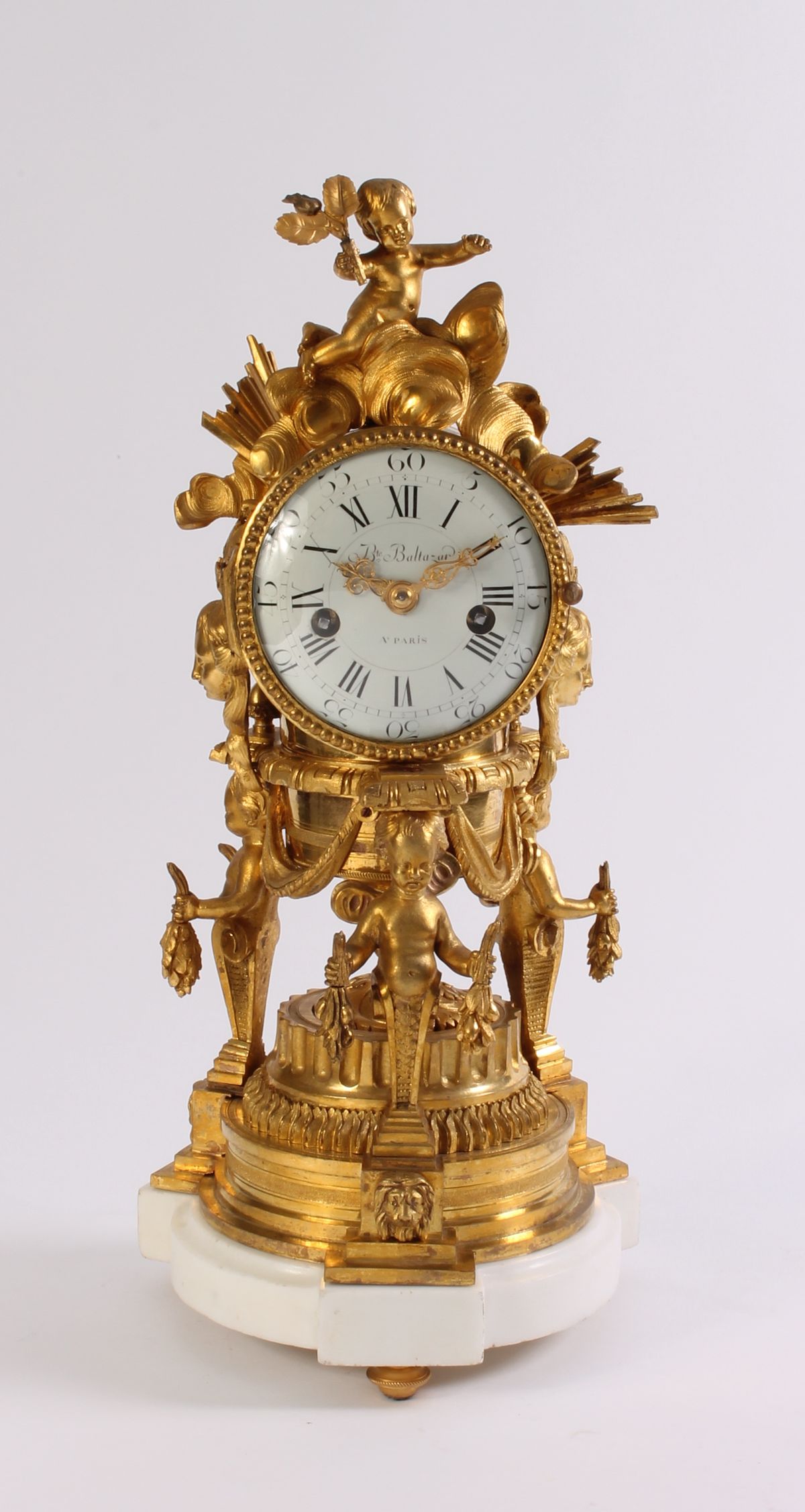 An attractive French Louis XVI ormolu sculptural mantel clock J B Balthazar, circa 1770 - image 1