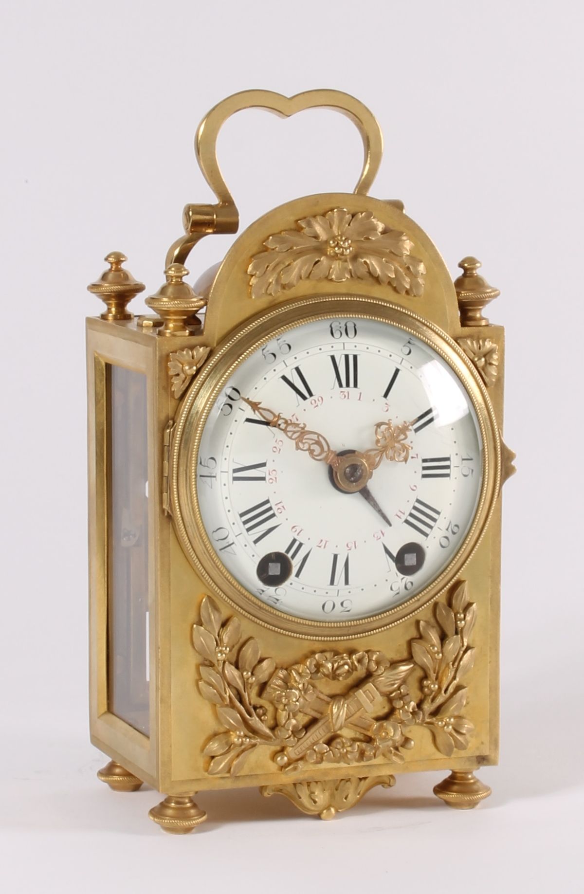 An attractive French Louis XVI-style brass 'pendule d'officier', by E. Bazart, circa 1890 - image 1