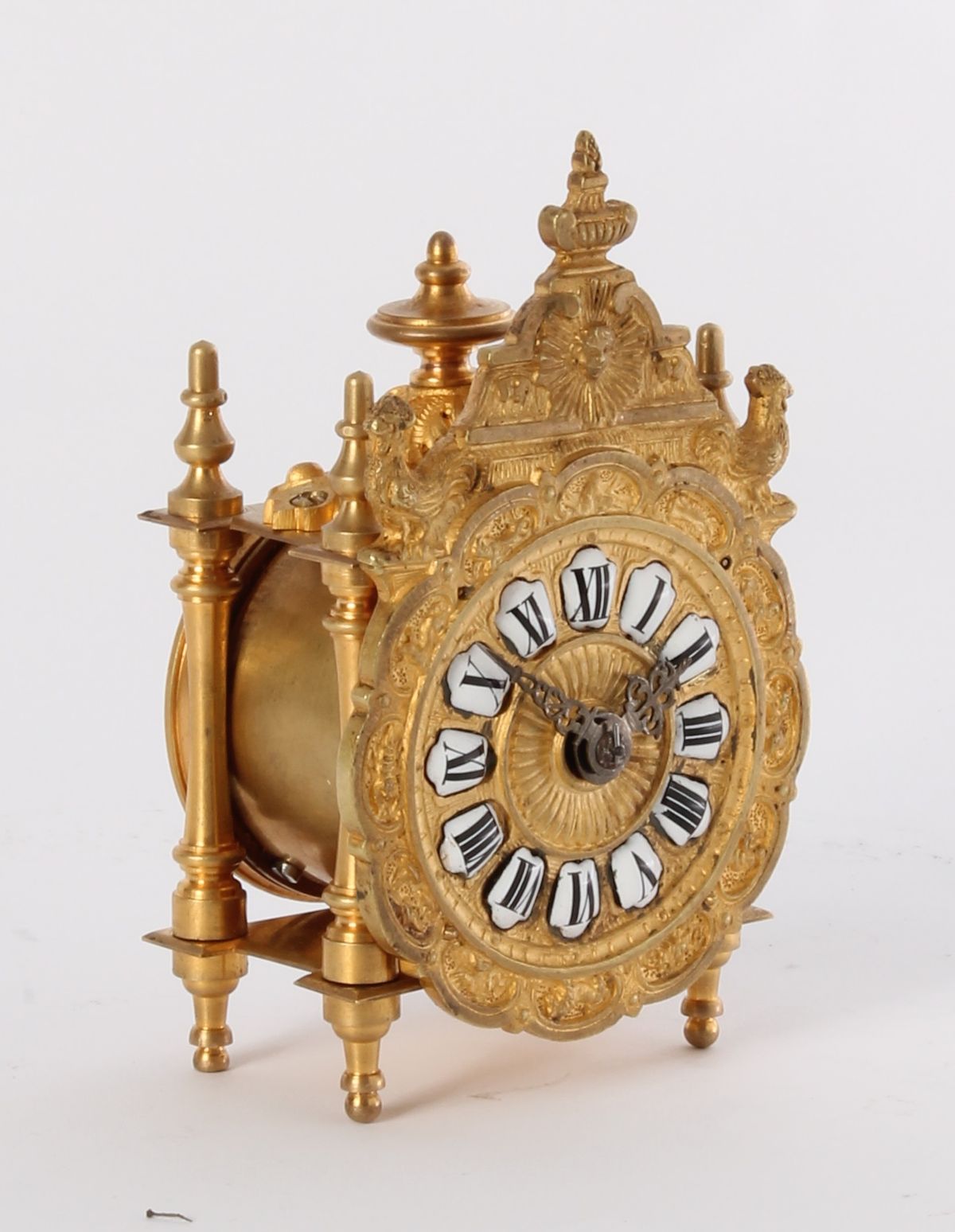 A miniature French Regence-style gilt brass table timepiece, circa 1870. - image 1
