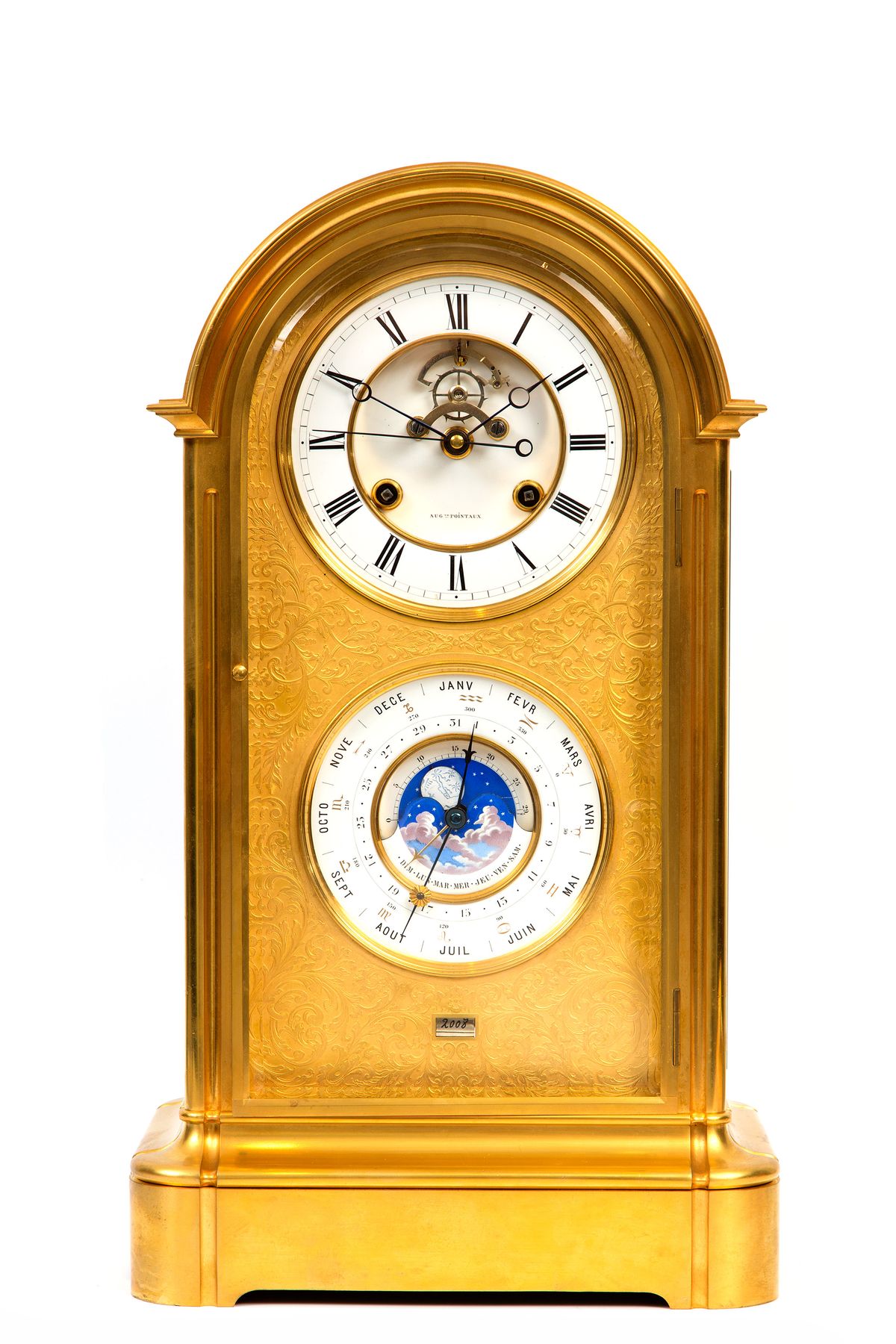 Een Franse Napoleon III verguld-bronzen mantel regulateur, derde kwart 19de eeuw. - afbeelding 1
