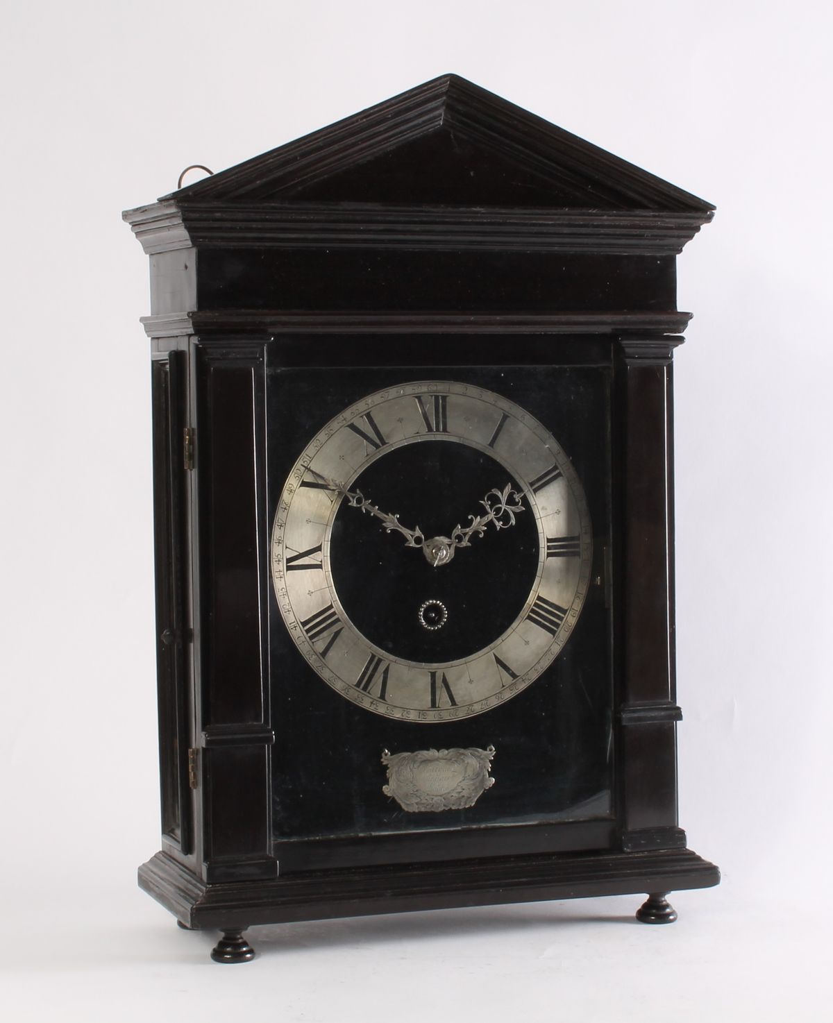 An early Dutch ebony and silvered 'Hague clock', by Christiaan Reynaert Haghe, circa 1665 - image 1