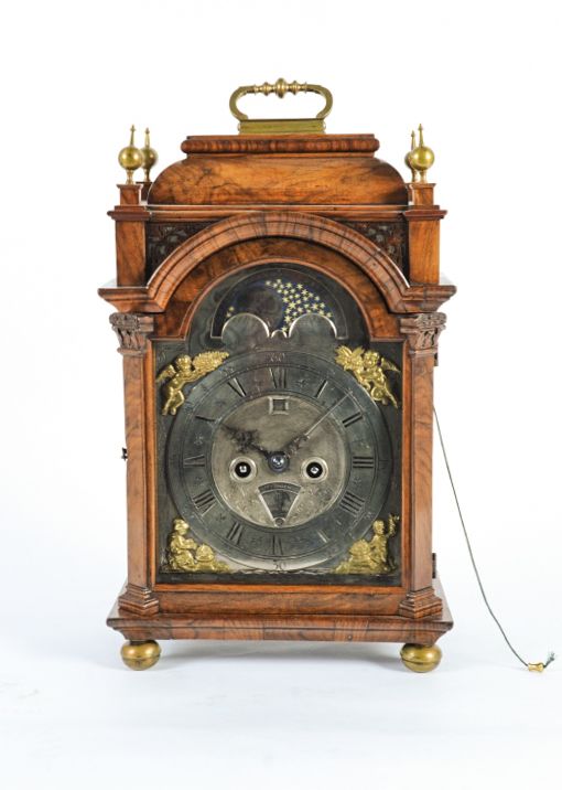 Very Small Unusual 18th Century Amsterdam Burr Walnut Bracket Clock   - image 1