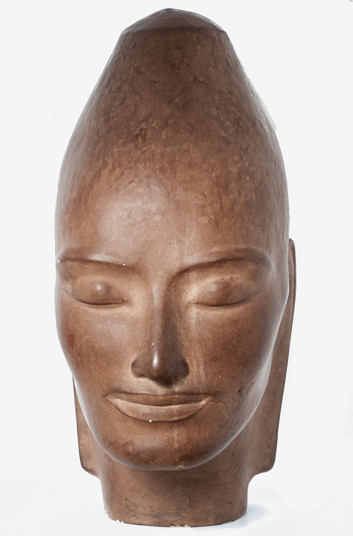 Nice and inspiring plaster lady's head picture with a great spiritual expression - image 1