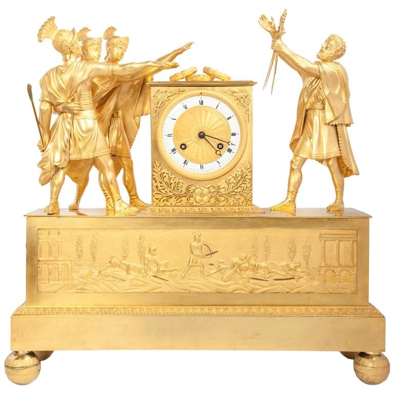 Impressive Empire Mantel Clock Horatius, circa 1800 - afbeelding 1