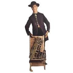An original life-size model of an 19th century clock peddler figure, circa 1880