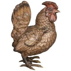 An unusual and very detailed Vienna bronze of a rooster, circa 1890 - afbeelding 1