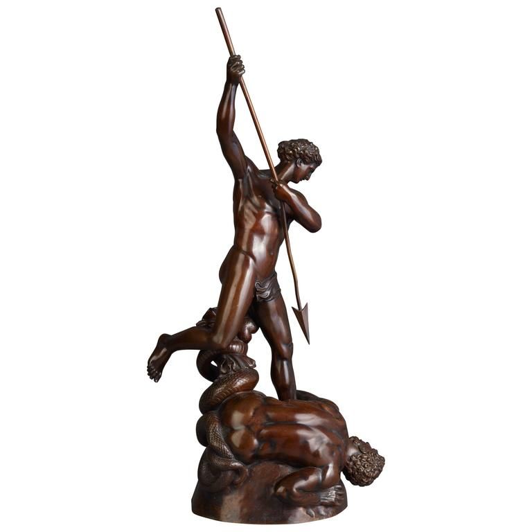 A bronze model of St Michael overcoming the devil after John Flaxman, 1903 - image 1