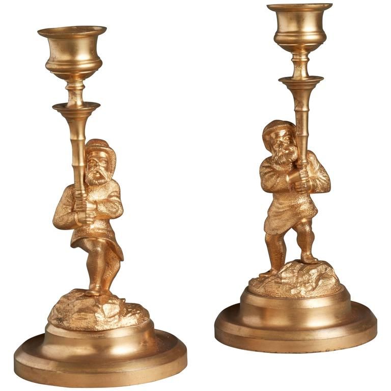 A pair of ormolu dwarf candlesticks, circa 1880 - image 1