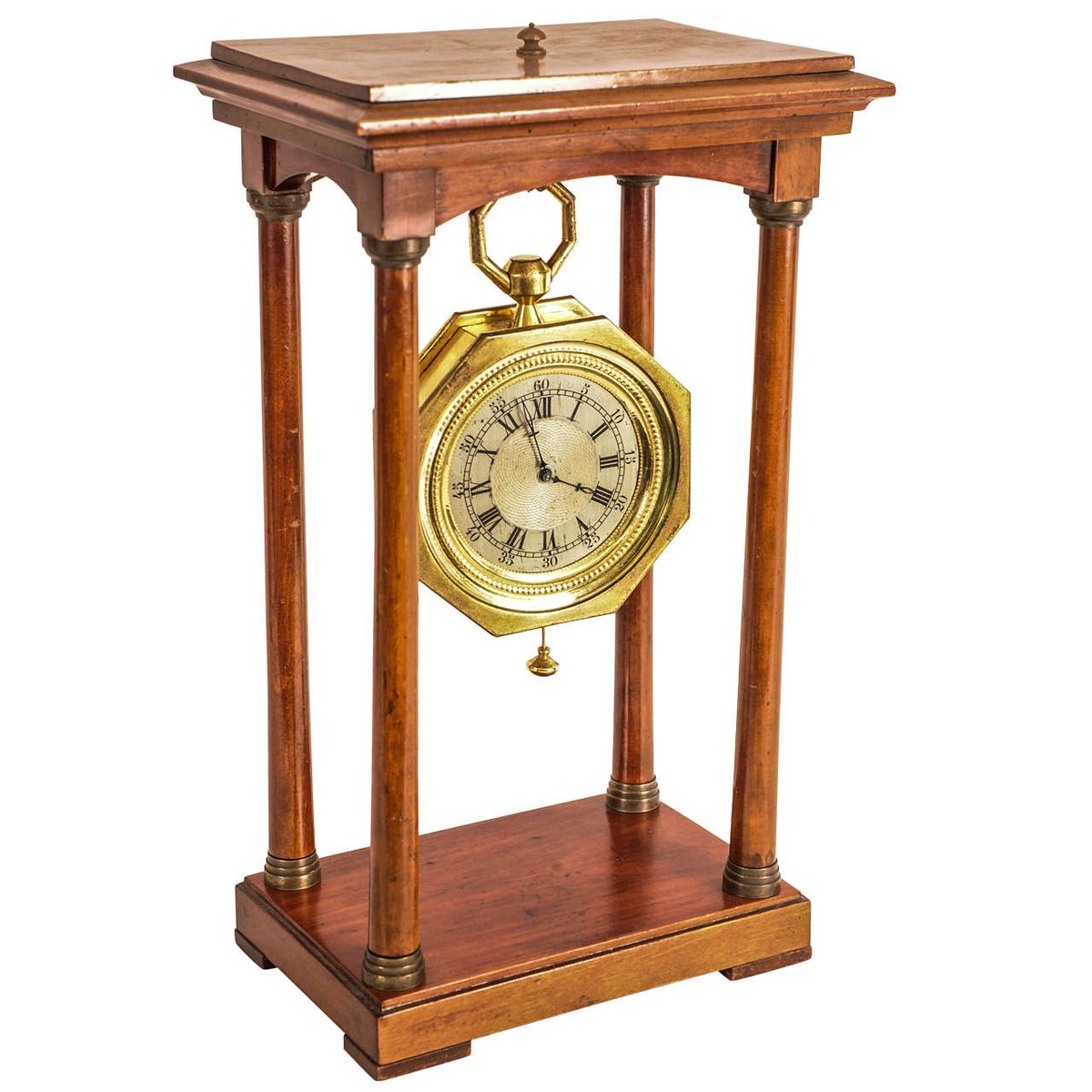 Gilded Coach Watch and Stand, Probably French, Late 19th Century