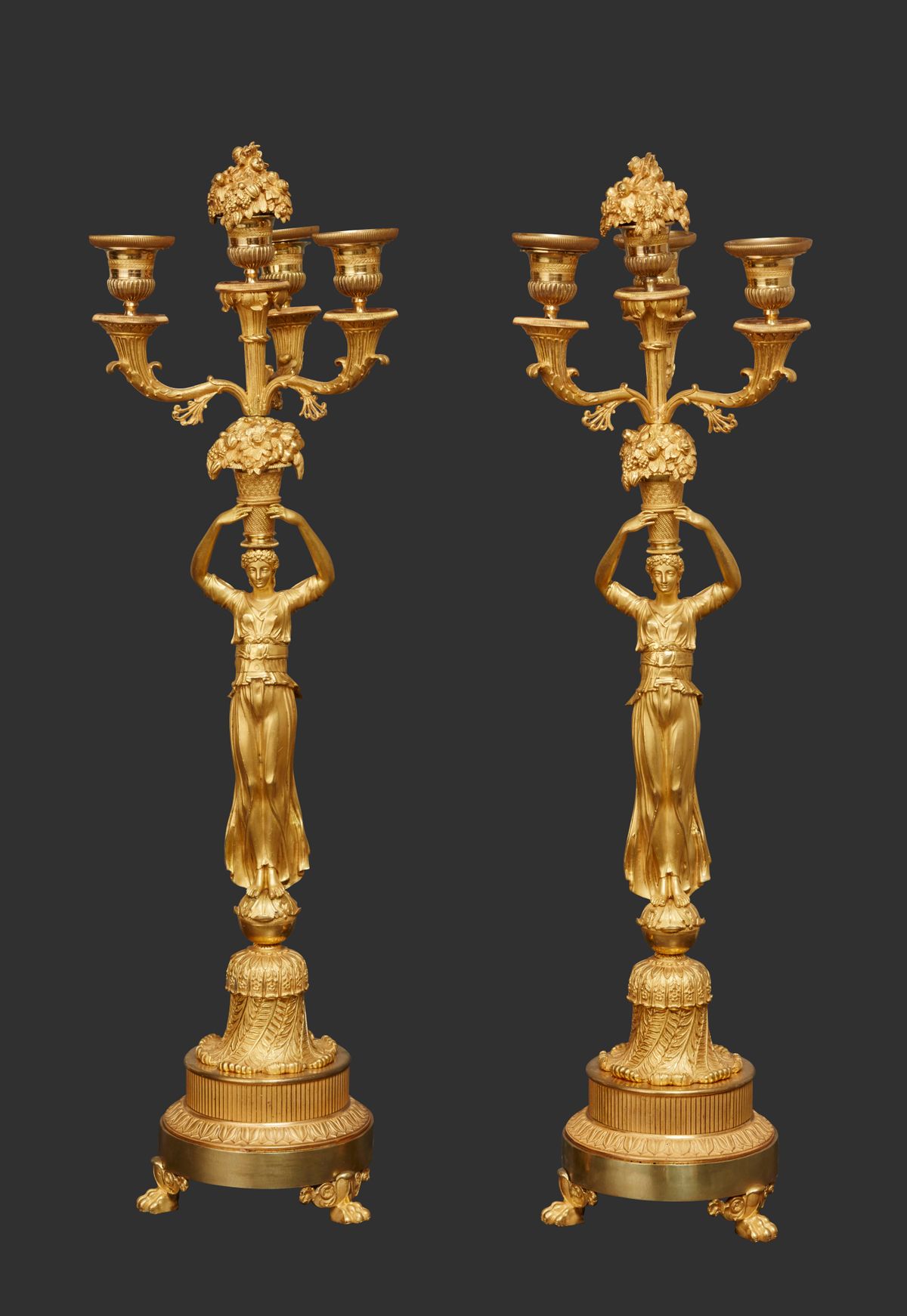 A pair of ormalu French ‘Empire’ Candlesticks, circa 1810 - image 1