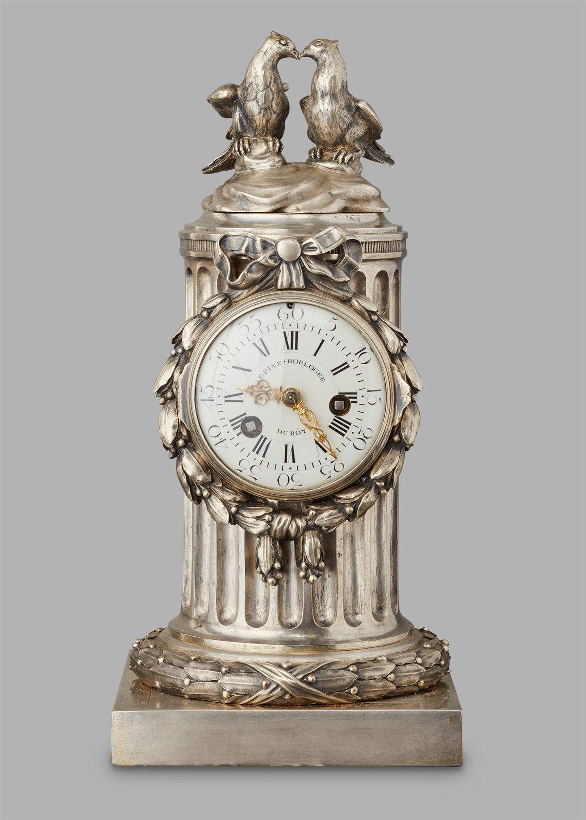 An 18th Century Louis XVI Pendule Clock by L'Epine, with an unusual silvered case by Osmond, circa 1780 - image 1