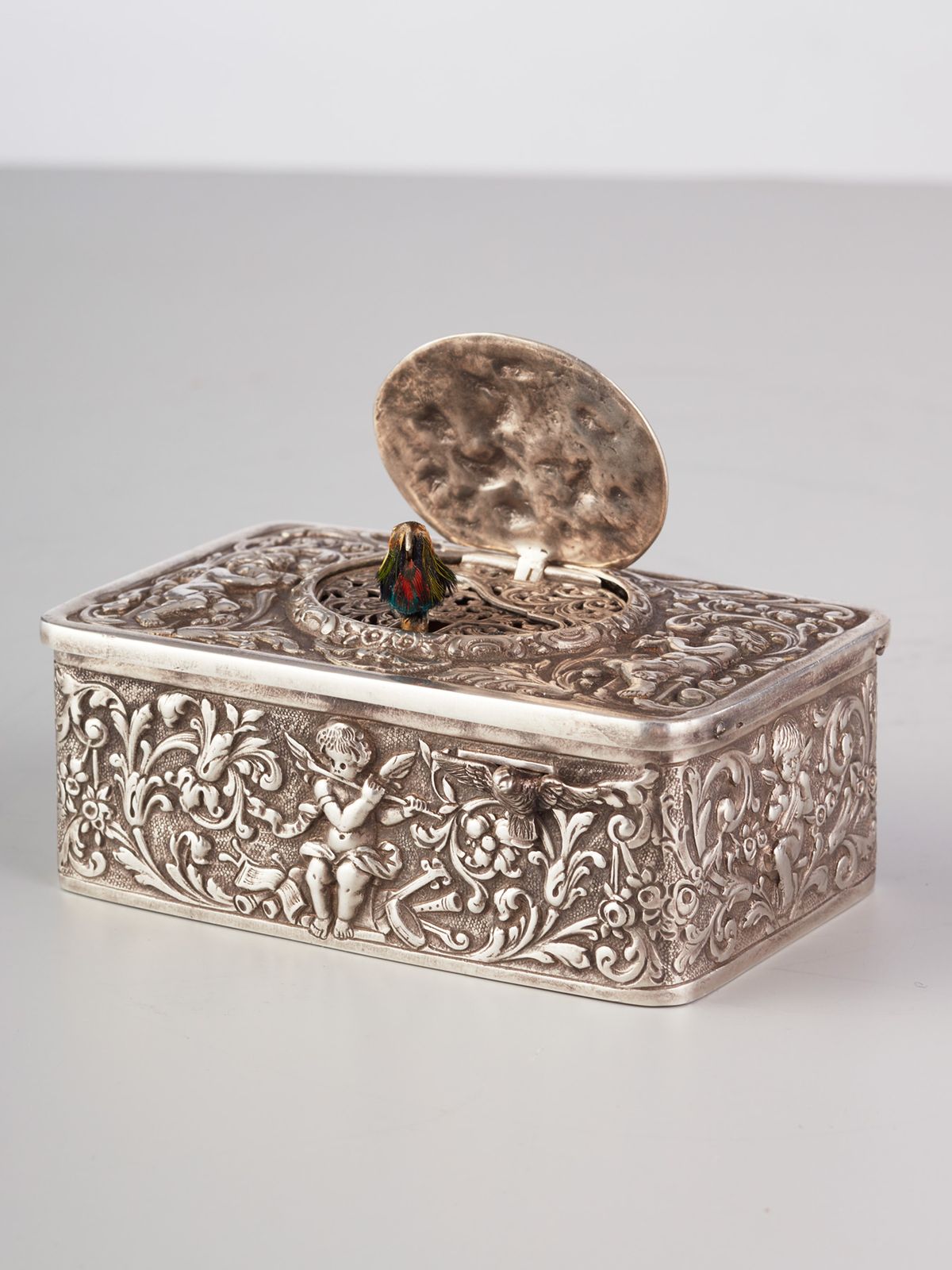 A Silver German Singing Bird Box, circa 1900 - image 1
