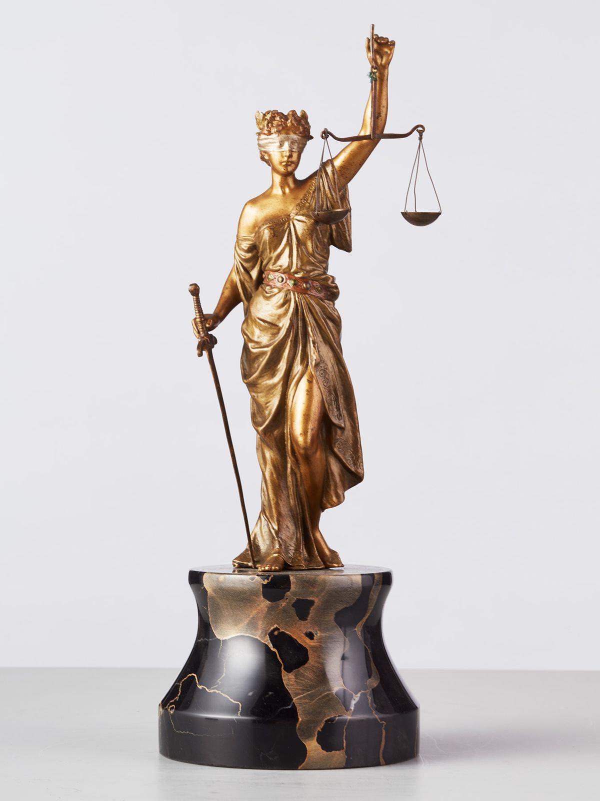 A beautiful early 20th century Viennese cold painted bronze depicting Lady Justice - image 1