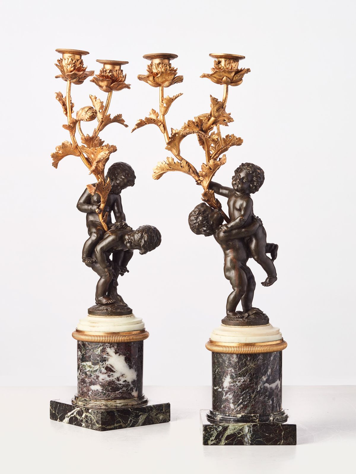 A Pair of French 'Louis XVI' figurative candelabras with putti, circa 1780 - image 1